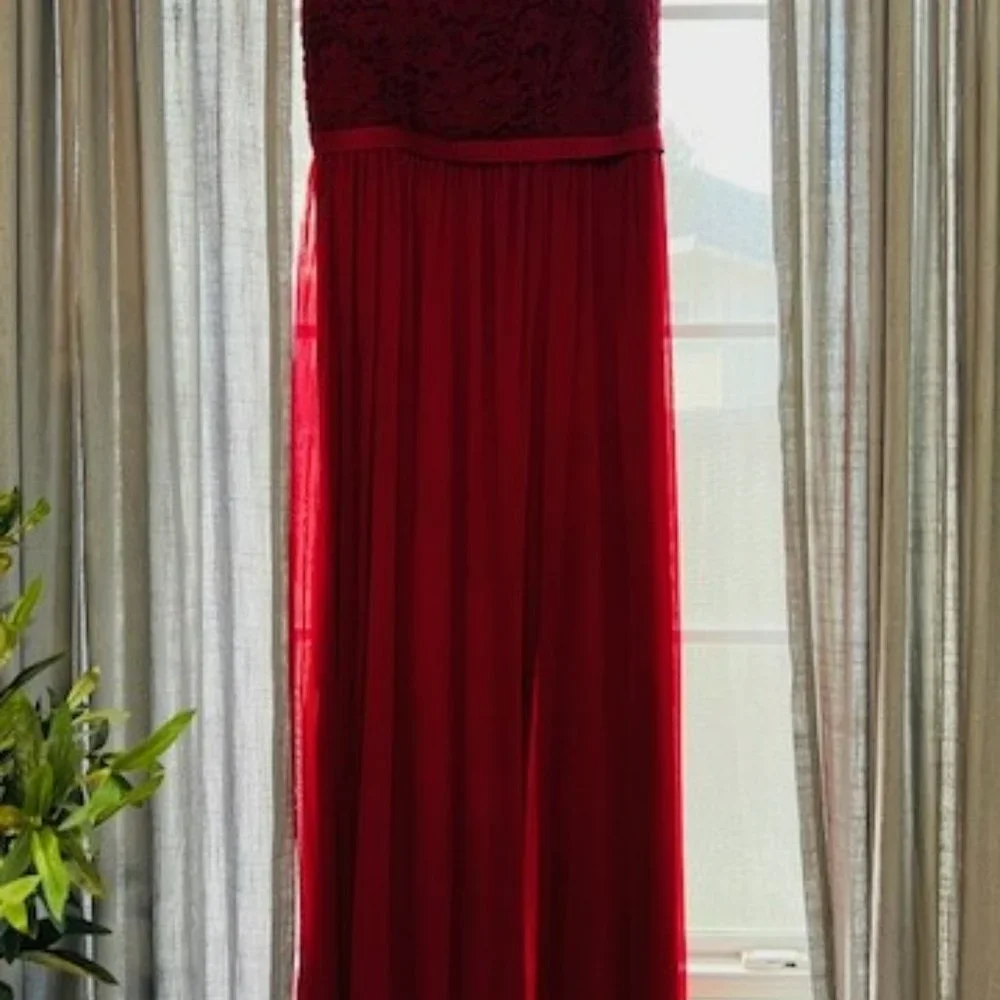 David's Bridal Apple Red Dress - Picture 2 of 3